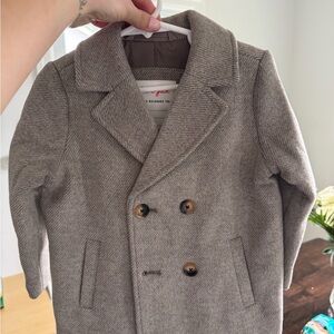 Cat & Jack Taupe Kids' Double-Breasted Coat